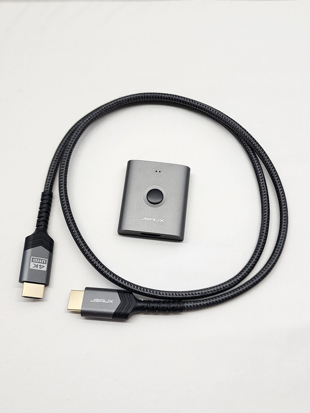 jsaux gaming HDMI Switch 2-in-1-Out & HDMI-to-HDMI 3.3 ft Cable